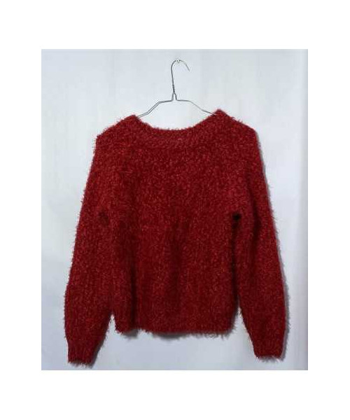 Pulover fetite rosu pufos Cropp marimea 13 14 ani XS