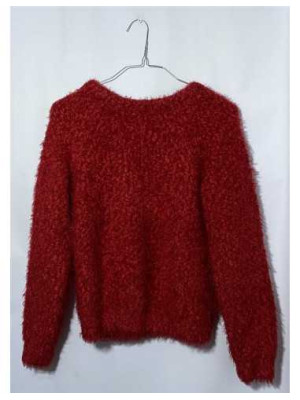 Pulover fetite rosu pufos Cropp marimea 13 14 ani XS 2