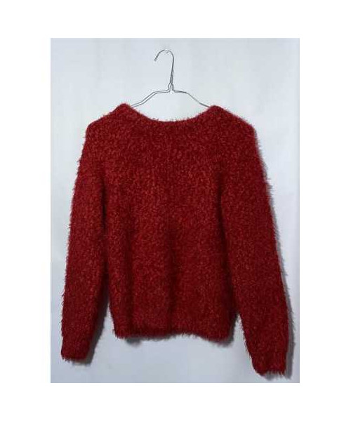 Pulover fetite rosu pufos Cropp marimea 13 14 ani XS