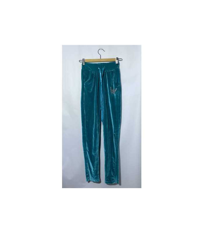 Pantaloni de trening turcuaz pentru fete K&D marimea 10 11 ani
