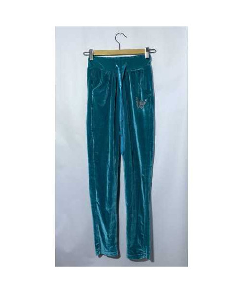 Pantaloni de trening turcuaz pentru fete K&D marimea 10 11 ani