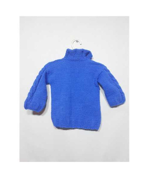 Pulover crosetat pentru bebelusi culoare albastru