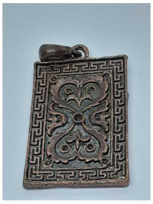 Medalion din metal cu model culoare verde 2