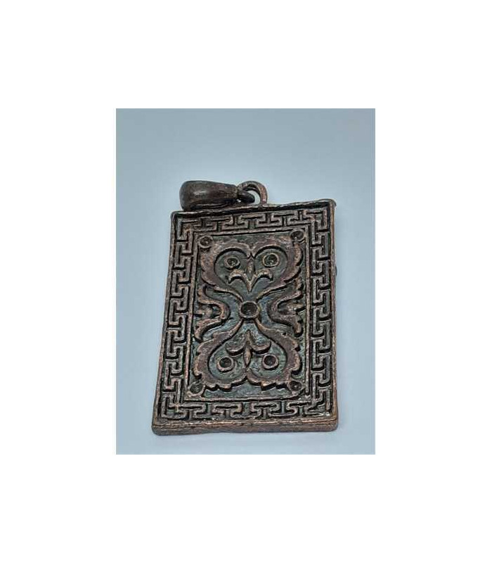 Medalion din metal cu model culoare verde