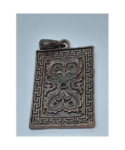 Medalion din metal cu model culoare verde