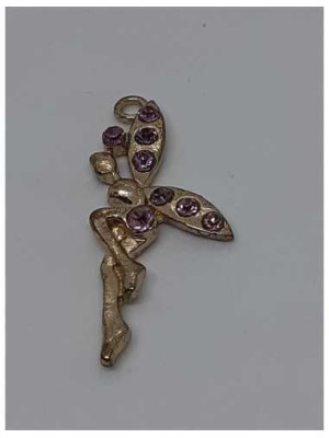 Medalion culoare auriu cu strasuri mov model zana