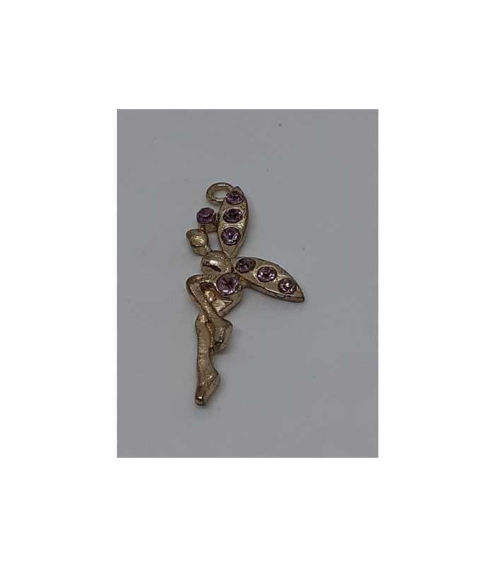 Medalion culoare auriu cu strasuri mov model zana