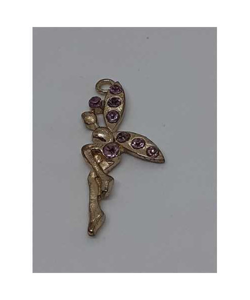 Medalion culoare auriu cu strasuri mov model zana