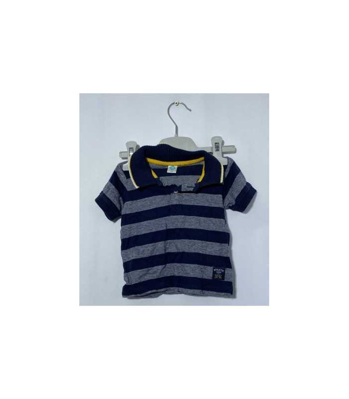 Tricou baietei cu dungi si guler Tex marimea 12 luni