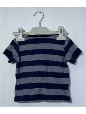 Tricou baietei cu dungi si guler Tex marimea 12 luni 2