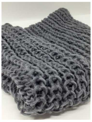 Fular dama circular culoare gri 2