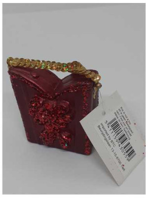 Decoratiune pentru Craciun gentuta cu sclipici