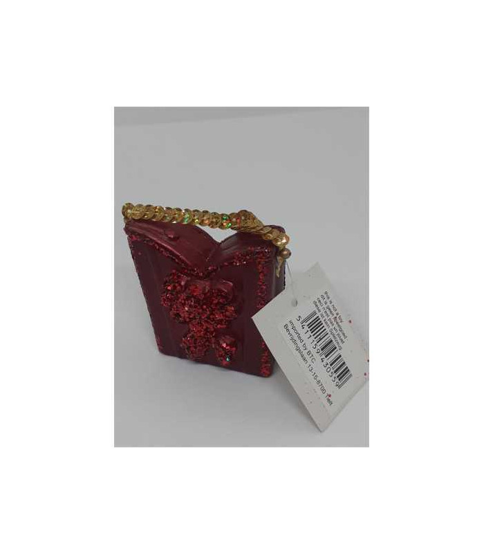 Decoratiune pentru Craciun gentuta cu sclipici