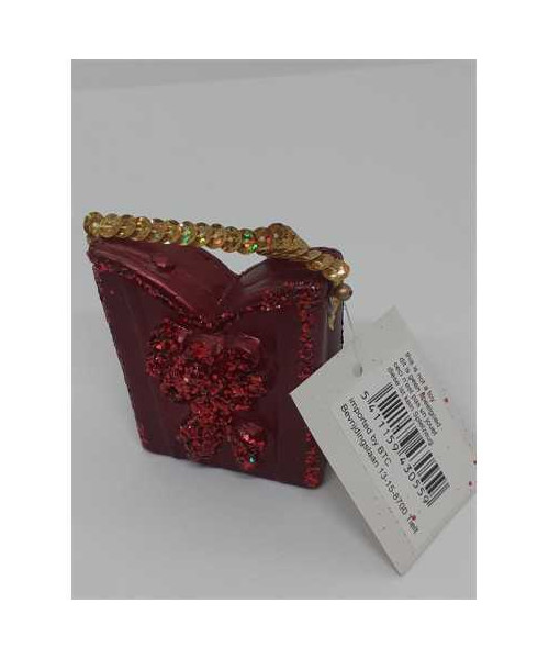 Decoratiune pentru Craciun gentuta cu sclipici