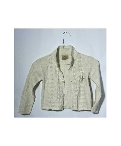 Puloveras fetite alb cu floricica Verrino marimea 3 4 ani