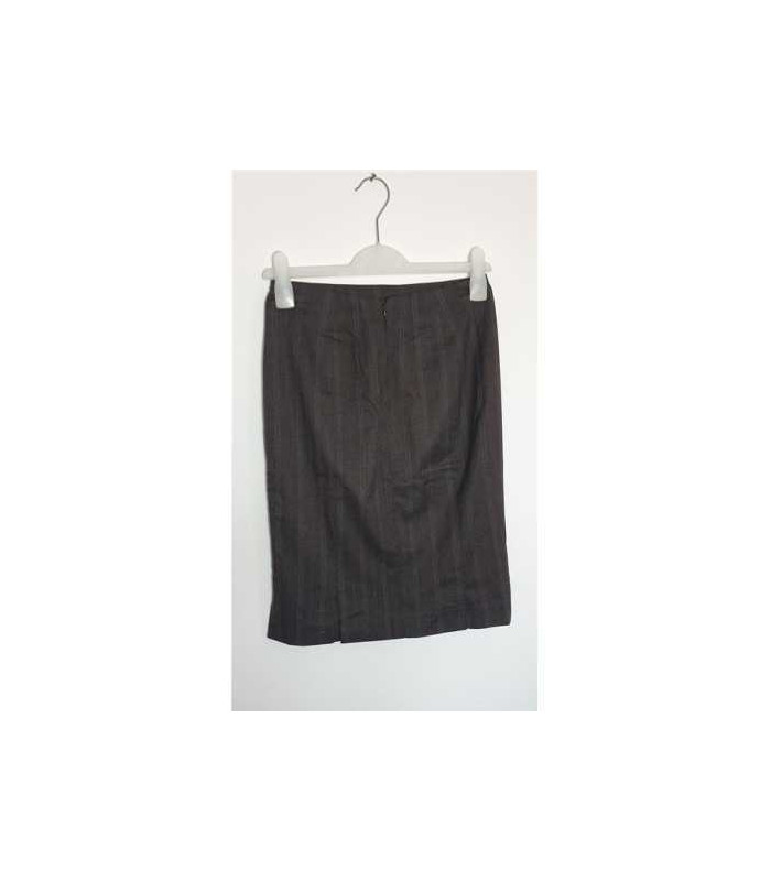 Fusta dama cu dungulite culoare gri