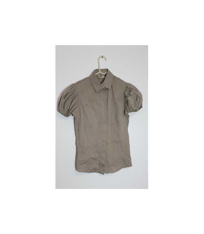 Camasa dama cu maneca scurta culoare bej