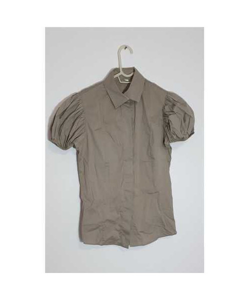 Camasa dama cu maneca scurta culoare bej