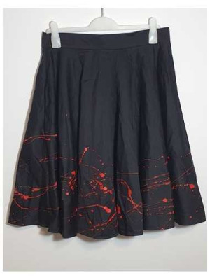 Fusta dama in clos cu imprimeu rosu Dana Dinu