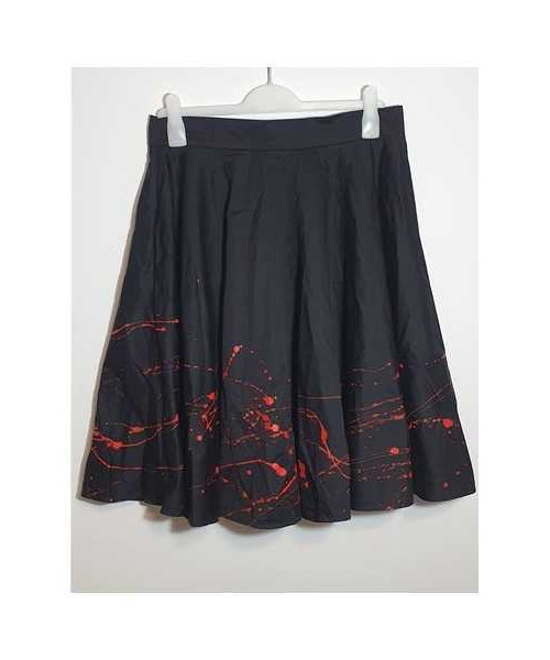 Fusta dama in clos cu imprimeu rosu Dana Dinu