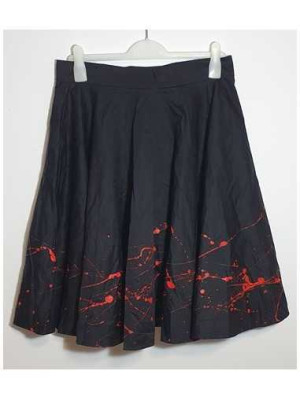 Fusta dama in clos cu imprimeu rosu Dana Dinu 2