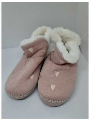 Botosi caldurosi de casa pentru fetite model cu inimioare marime 34