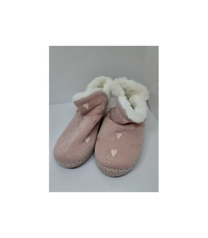 Botosi caldurosi de casa pentru fetite model cu inimioare marime 34
