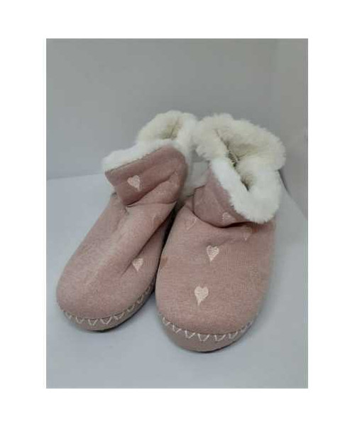 Botosi caldurosi de casa pentru fetite model cu inimioare marime 34