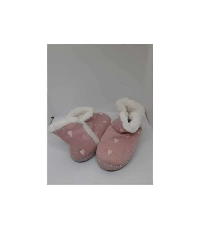 Botosi caldurosi de casa pentru fetite model cu inimioare marime 34