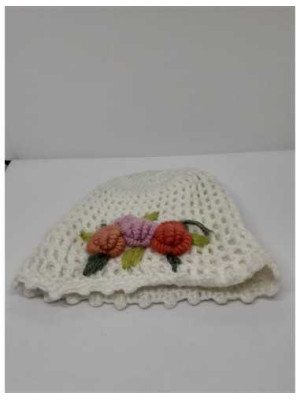 Caciula pentru fetite dubla cu floricele