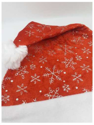 Caciula Mos Craciun cu fulgi de nea culoare argintii 2