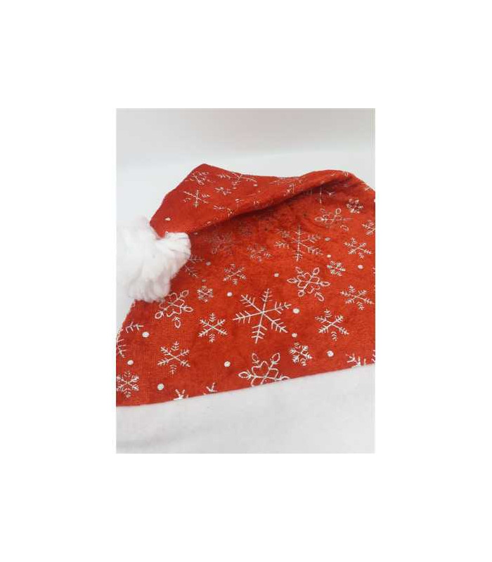 Caciula Mos Craciun cu fulgi de nea culoare argintii