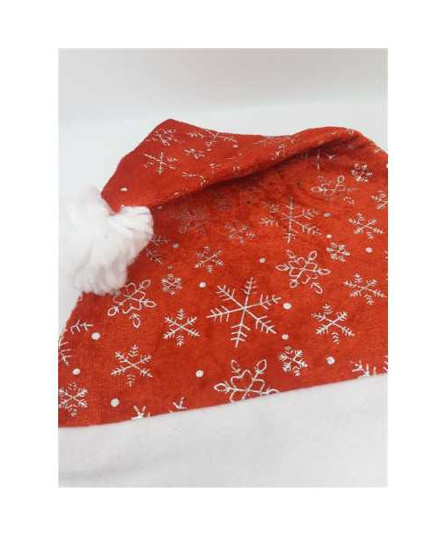 Caciula Mos Craciun cu fulgi de nea culoare argintii