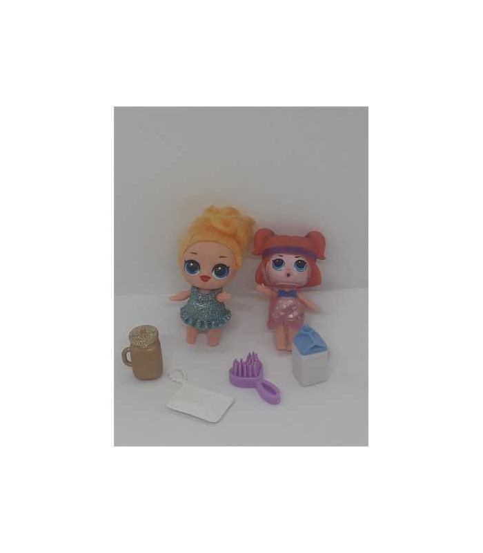 Set doua papusele tip Lol cu accesorii