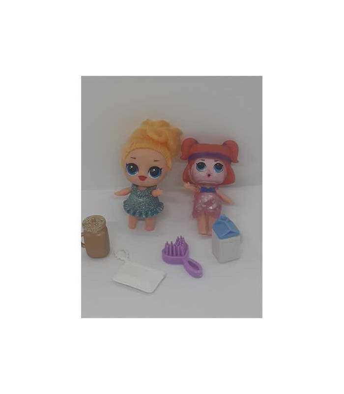 Set doua papusele tip Lol cu accesorii
