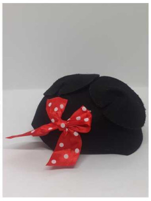 Palarie Minnie Mouse din fetru cu urechi si fundita 2