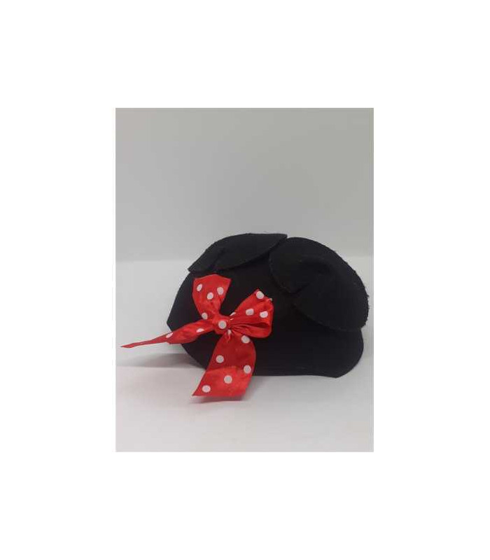 Palarie Minnie Mouse din fetru cu urechi si fundita