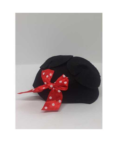 Palarie Minnie Mouse din fetru cu urechi si fundita