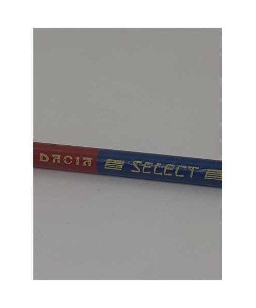 Creion vechi de colectie doua culori rosu albastru Dacia Select