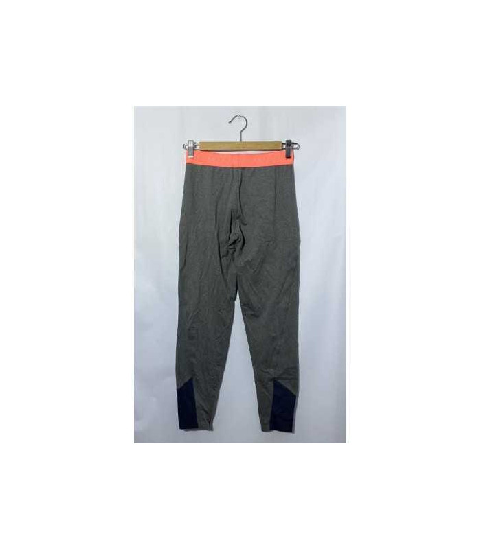 Colanti sport fetite Domyos gri cu banda elastica roz