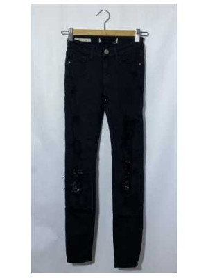 Blugi negrii fetite cu rupturi cu paiete