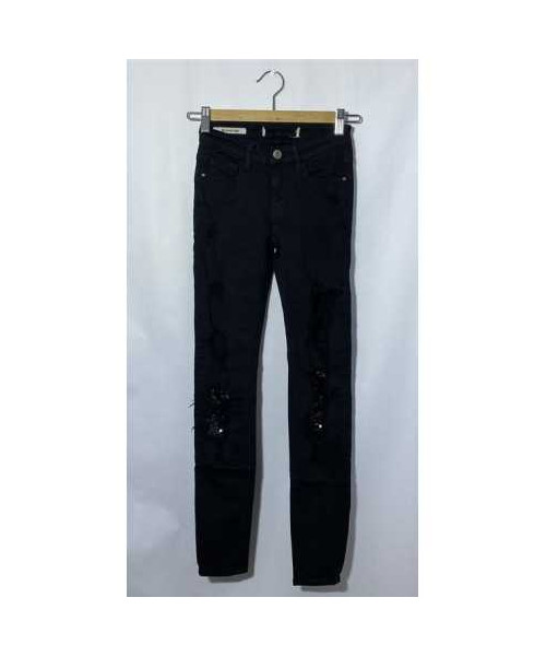 Blugi negrii fetite cu rupturi cu paiete