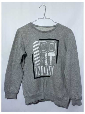 Bluza baietei cu maneca lunga gri cu imprimeu