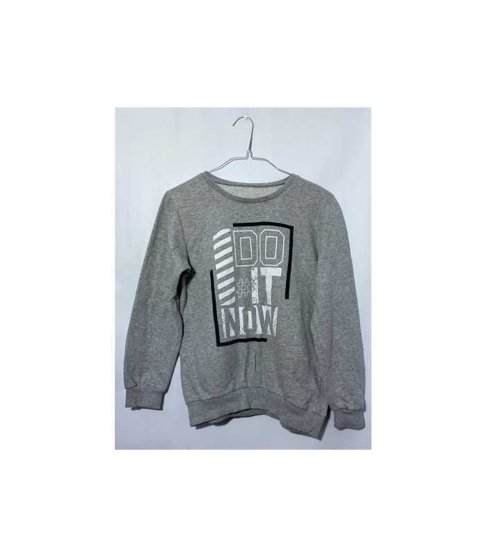 Bluza baietei cu maneca lunga gri cu imprimeu