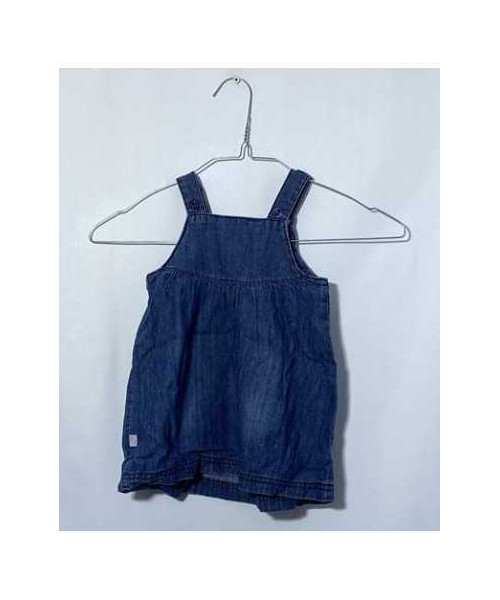 Sarafan fetite de blugi cu fundita si volanase