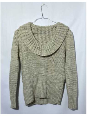 Pulover dama cu detaliu guler la gat tricotat Droza