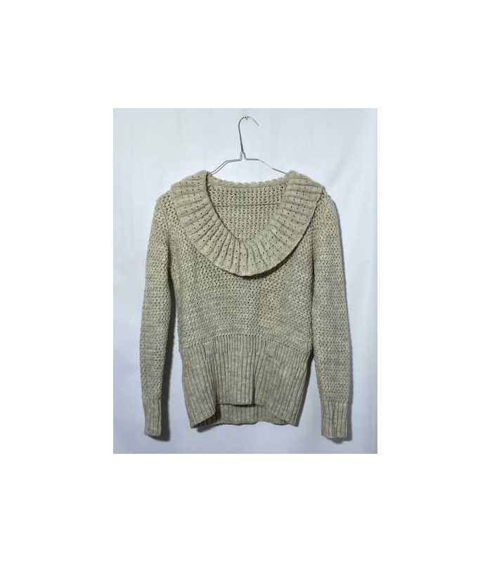Pulover dama cu detaliu guler la gat tricotat Droza