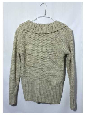 Pulover dama cu detaliu guler la gat tricotat Droza 2