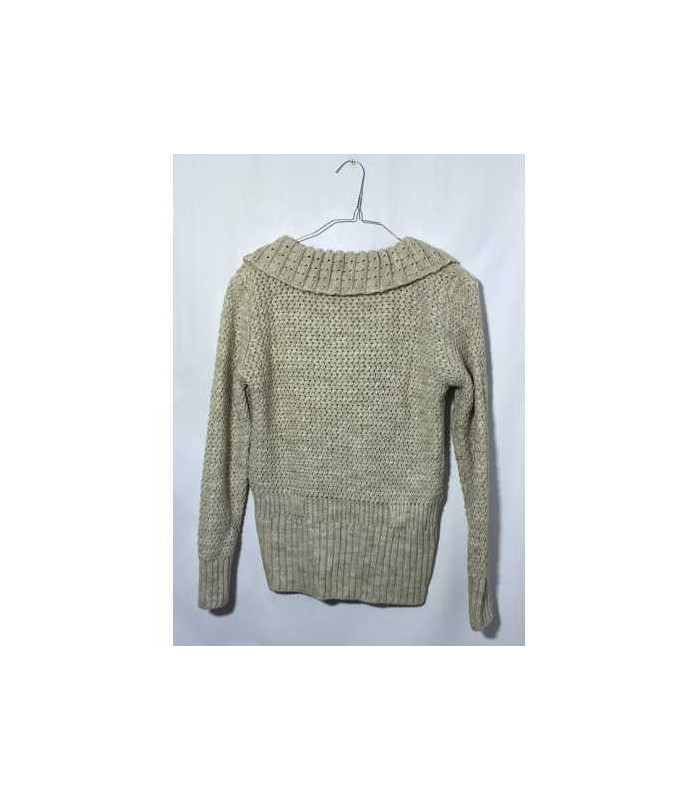 Pulover dama cu detaliu guler la gat tricotat Droza