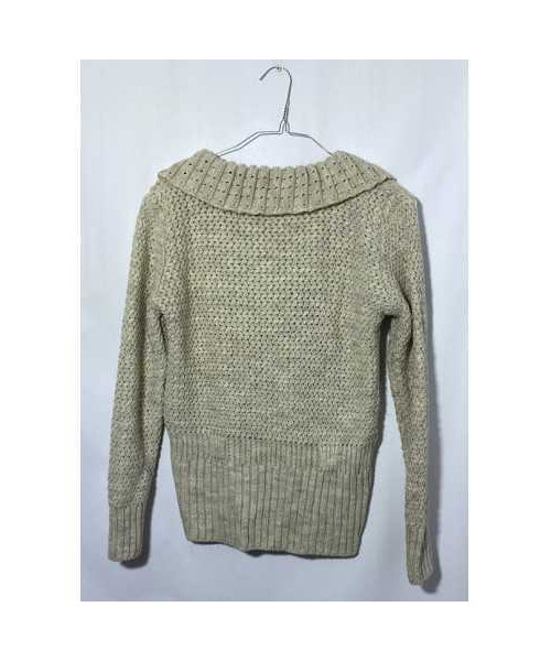 Pulover dama cu detaliu guler la gat tricotat Droza